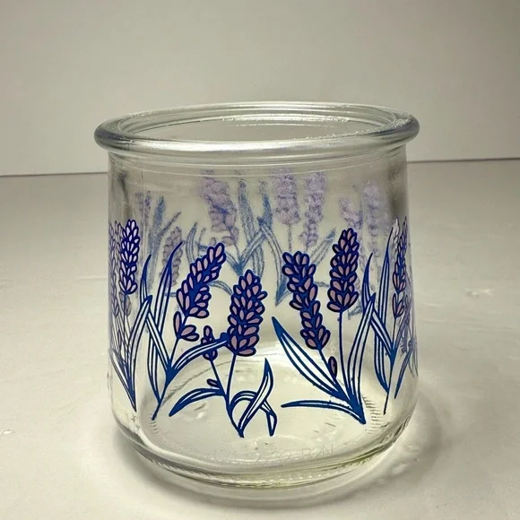 Vintage Oui Yogurt Single Serving Glass Jars Various Patterns Cups - Set Of 5 - Picture 5 of 6